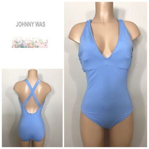 New. Calme by Johnny Was sky blue one piece. XL. Retails $198